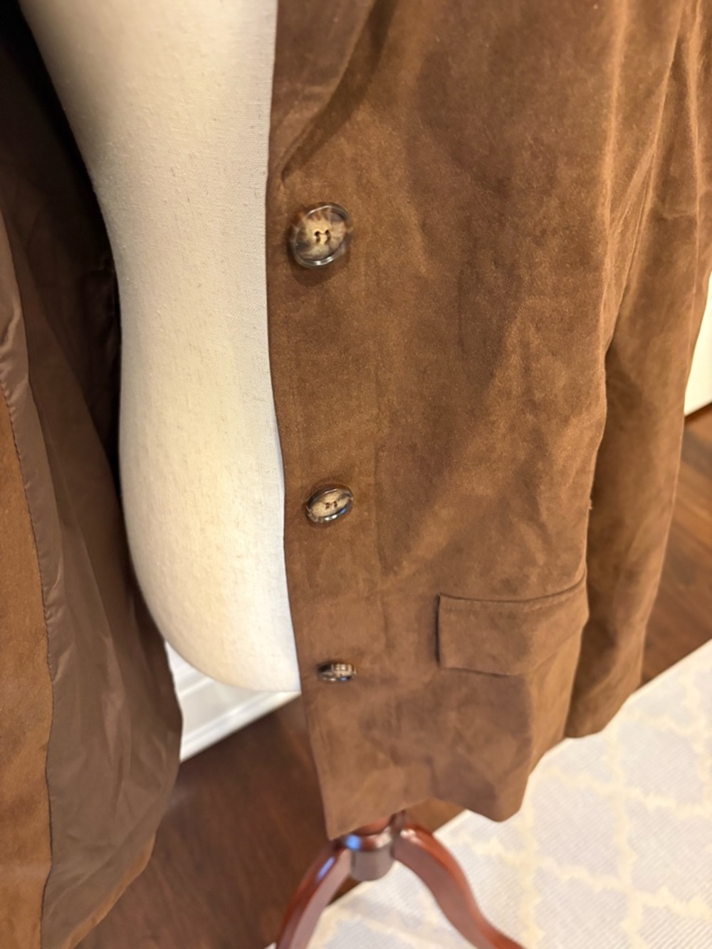 Boohoo Brown Suede Oversized Blazer Jacket - Picture 6 of 6